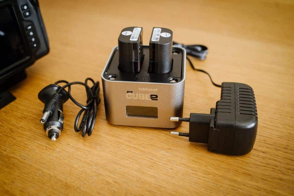 The Hähnel Pro Cube 2 comes with a car adapter and a 4xAA battery adapter.
